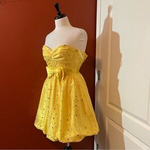 Gunne Sax Women’s Jessica McClintock Vintage Yellow‎ Sleeveless Cocktail Dress